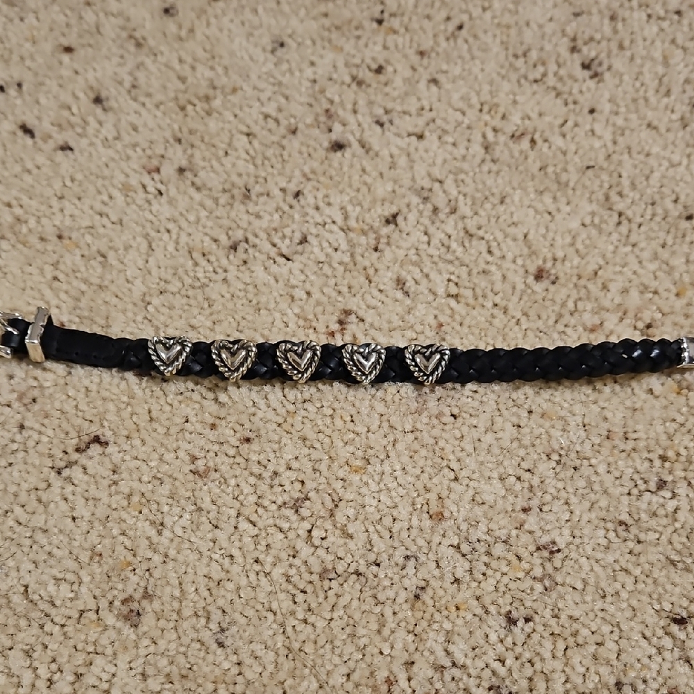 Black and Silver Heart Charm Bracelet